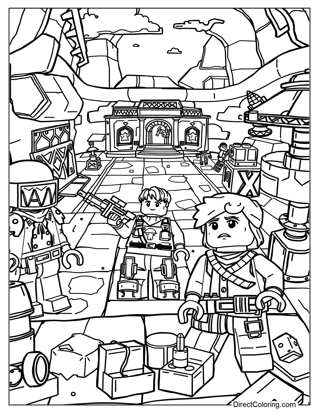 Lego Fortnite Battle Royale Arena Coloring Sheet